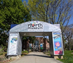 museum facade. powering future and shallow seas